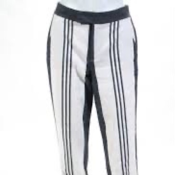 Vince sample piece blue/white cotton vertical striped pants - Picture 2 of 14